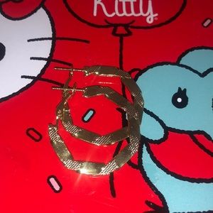 Fake Gold Hoops with cute design.